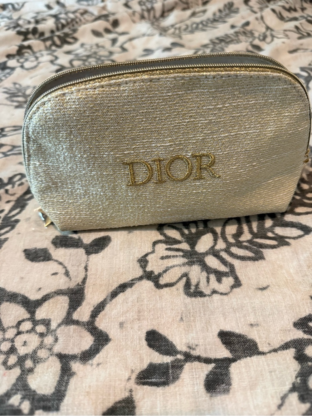 Dior Metallic Gold Cosmetic Pouch - Picture 2 of 3